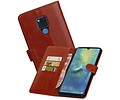BAOHU Zakelijke Book Case Telefoonhoesje Geschikt voor de Huawei Mate 20 X - Portemonnee Hoesje - Pasjeshouder Wallet Case - Bruin