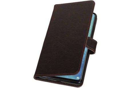BAOHU Zakelijke Book Case Telefoonhoesje Geschikt voor de Huawei Mate 20 X - Portemonnee Hoesje - Pasjeshouder Wallet Case - Mocca