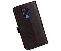 BAOHU Zakelijke Book Case Telefoonhoesje Geschikt voor de Huawei Mate 20 X - Portemonnee Hoesje - Pasjeshouder Wallet Case - Mocca