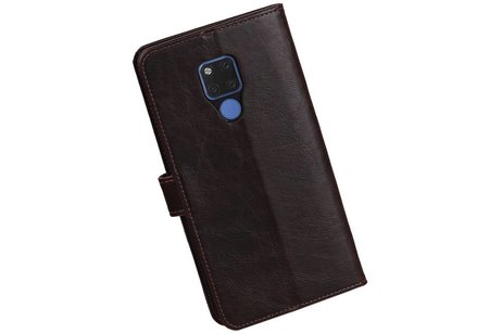BAOHU Zakelijke Book Case Telefoonhoesje Geschikt voor de Huawei Mate 20 X - Portemonnee Hoesje - Pasjeshouder Wallet Case - Mocca
