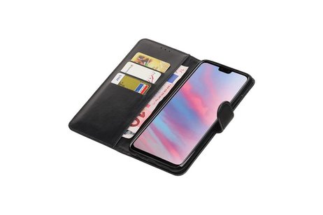 BAOHU Zakelijke Book Case Telefoonhoesje Geschikt voor de Huawei Y9 2019 - Portemonnee Hoesje - Pasjeshouder Wallet Case - Zwart