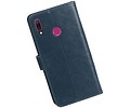 BAOHU Zakelijke Book Case Telefoonhoesje Geschikt voor de Huawei Y9 2019 - Portemonnee Hoesje - Pasjeshouder Wallet Case - Blauw