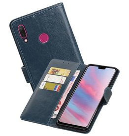 BAOHU Zakelijke Bookstyle Hoesje Huawei Y9 2019 Blauw