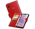 BAOHU Zakelijke Book Case Telefoonhoesje Geschikt voor de Huawei Y9 2019 - Portemonnee Hoesje - Pasjeshouder Wallet Case - Rood