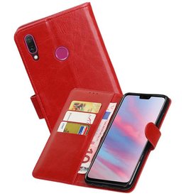 BAOHU Zakelijke Bookstyle Hoesje Huawei Y9 2019 Rood
