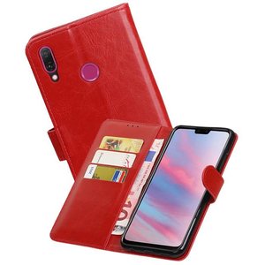 Zakelijke Bookstyle Hoesje voor Huawei Y9 2019 Rood