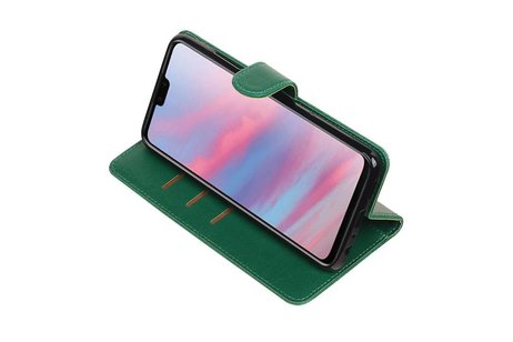BAOHU Zakelijke Book Case Telefoonhoesje Geschikt voor de Huawei Y9 2019 - Portemonnee Hoesje - Pasjeshouder Wallet Case - Groen