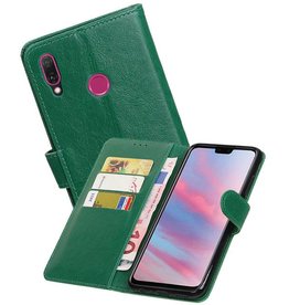 BAOHU Zakelijke Bookstyle Hoesje Huawei Y9 2019 Groen