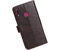 BAOHU Zakelijke Book Case Telefoonhoesje Geschikt voor de Huawei Y9 2019 - Portemonnee Hoesje - Pasjeshouder Wallet Case - Mocca