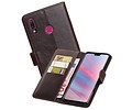 BAOHU Zakelijke Book Case Telefoonhoesje Geschikt voor de Huawei Y9 2019 - Portemonnee Hoesje - Pasjeshouder Wallet Case - Mocca