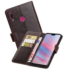 BAOHU Zakelijke Bookstyle Hoesje Huawei Y9 2019 Mocca