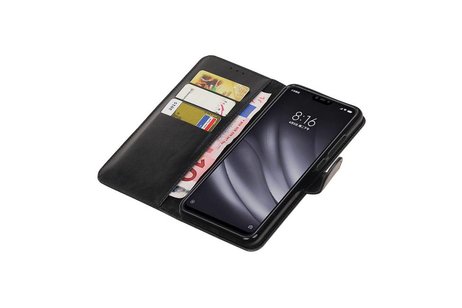 BAOHU Zakelijke Book Case Telefoonhoesje - Portemonnee Hoesje - Pasjeshouder Wallet Case - Geschikt voor XiaoMi Mi 8 Lite - Zwart
