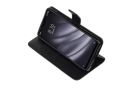 BAOHU Zakelijke Book Case Telefoonhoesje - Portemonnee Hoesje - Pasjeshouder Wallet Case - Geschikt voor XiaoMi Mi 8 Lite - Zwart