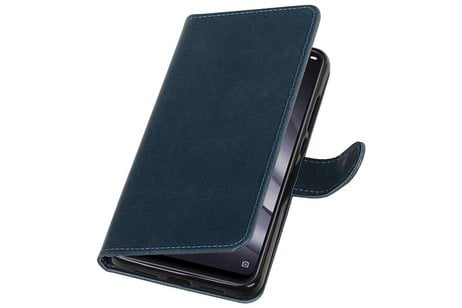 BAOHU Zakelijke Book Case Telefoonhoesje - Portemonnee Hoesje - Pasjeshouder Wallet Case - Geschikt voor XiaoMi Mi 8 Lite - Blauw