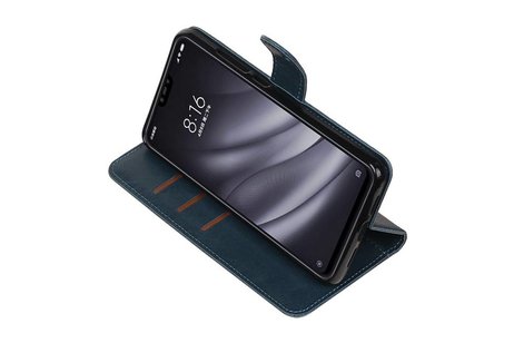 BAOHU Zakelijke Book Case Telefoonhoesje - Portemonnee Hoesje - Pasjeshouder Wallet Case - Geschikt voor XiaoMi Mi 8 Lite - Blauw
