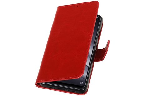 BAOHU Zakelijke Book Case Telefoonhoesje - Portemonnee Hoesje - Pasjeshouder Wallet Case - Geschikt voor XiaoMi Mi 8 Lite - Rood