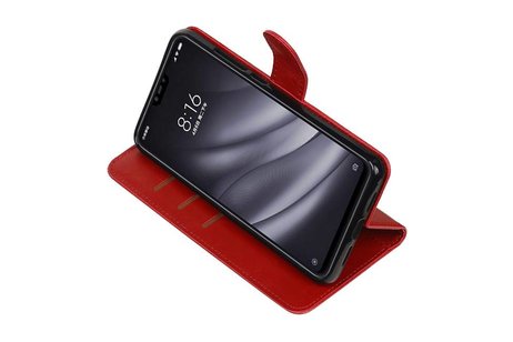 BAOHU Zakelijke Book Case Telefoonhoesje - Portemonnee Hoesje - Pasjeshouder Wallet Case - Geschikt voor XiaoMi Mi 8 Lite - Rood