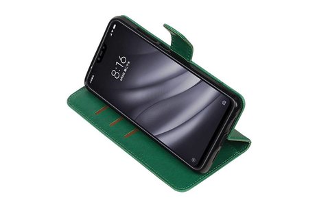 BAOHU Zakelijke Book Case Telefoonhoesje - Portemonnee Hoesje - Pasjeshouder Wallet Case - Geschikt voor XiaoMi Mi 8 Lite - Groen