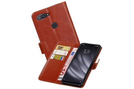 Zakelijke Bookstyle Hoesje voor XiaoMi Mi 8 Lite Bruin