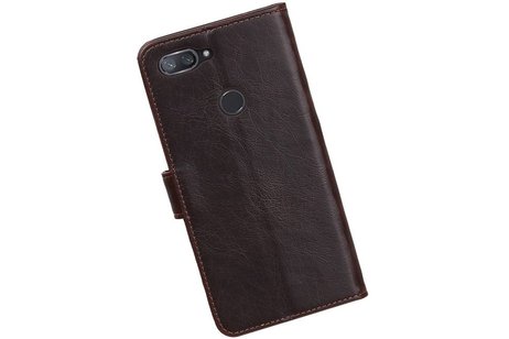 BAOHU Zakelijke Book Case Telefoonhoesje - Portemonnee Hoesje - Pasjeshouder Wallet Case - Geschikt voor XiaoMi Mi 8 Lite - Mocca