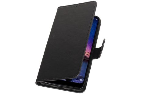 BAOHU Zakelijke Book Case Telefoonhoesje Geschikt voor de XiaoMi Redmi Note 6 Pro - Portemonnee Hoesje - Pasjeshouder Wallet Case - Zwart