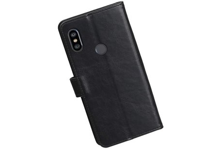 BAOHU Zakelijke Book Case Telefoonhoesje Geschikt voor de XiaoMi Redmi Note 6 Pro - Portemonnee Hoesje - Pasjeshouder Wallet Case - Zwart