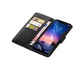 BAOHU Zakelijke Book Case Telefoonhoesje Geschikt voor de XiaoMi Redmi Note 6 Pro - Portemonnee Hoesje - Pasjeshouder Wallet Case - Zwart