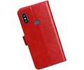 BAOHU Zakelijke Book Case Telefoonhoesje Geschikt voor de XiaoMi Redmi Note 6 Pro - Portemonnee Hoesje - Pasjeshouder Wallet Case - Rood