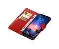 BAOHU Zakelijke Book Case Telefoonhoesje Geschikt voor de XiaoMi Redmi Note 6 Pro - Portemonnee Hoesje - Pasjeshouder Wallet Case - Rood