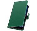 BAOHU Zakelijke Book Case Telefoonhoesje Geschikt voor de XiaoMi Redmi Note 6 Pro - Portemonnee Hoesje - Pasjeshouder Wallet Case - Groen