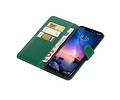 BAOHU Zakelijke Book Case Telefoonhoesje Geschikt voor de XiaoMi Redmi Note 6 Pro - Portemonnee Hoesje - Pasjeshouder Wallet Case - Groen