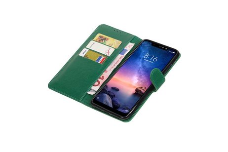 Zakelijke Bookstyle Hoesje voor XiaoMi Redmi Note 6 Pro Groen