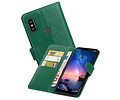 BAOHU Zakelijke Book Case Telefoonhoesje Geschikt voor de XiaoMi Redmi Note 6 Pro - Portemonnee Hoesje - Pasjeshouder Wallet Case - Groen