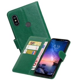 BAOHU Zakelijke Bookstyle Hoesje XiaoMi Redmi Note 6 Pro Groen