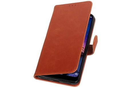 BAOHU Zakelijke Book Case Telefoonhoesje Geschikt voor de XiaoMi Redmi Note 6 Pro - Portemonnee Hoesje - Pasjeshouder Wallet Case - Bruin