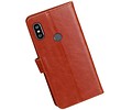 BAOHU Zakelijke Book Case Telefoonhoesje Geschikt voor de XiaoMi Redmi Note 6 Pro - Portemonnee Hoesje - Pasjeshouder Wallet Case - Bruin