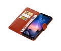 BAOHU Zakelijke Book Case Telefoonhoesje Geschikt voor de XiaoMi Redmi Note 6 Pro - Portemonnee Hoesje - Pasjeshouder Wallet Case - Bruin