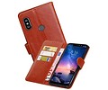 Zakelijke Bookstyle Hoesje voor XiaoMi Redmi Note 6 Pro Bruin