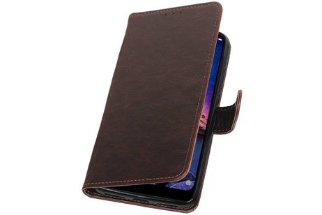 BAOHU Zakelijke Book Case Telefoonhoesje Geschikt voor de XiaoMi Redmi Note 6 Pro - Portemonnee Hoesje - Pasjeshouder Wallet Case - Mocca