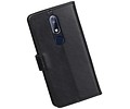 BAOHU Zakelijke Book Case Telefoonhoesje Geschikt voor de Nokia 7.1 - Portemonnee Hoesje - Pasjeshouder Wallet Case - Zwart