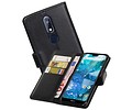 BAOHU Zakelijke Book Case Telefoonhoesje Geschikt voor de Nokia 7.1 - Portemonnee Hoesje - Pasjeshouder Wallet Case - Zwart