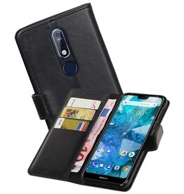 BAOHU Zakelijke Bookstyle Hoesje Nokia 7.1 Zwart
