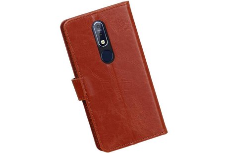 Zakelijke Bookstyle Hoesje voor Nokia 7.1 Bruin