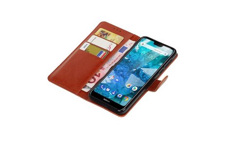 Zakelijke Bookstyle Hoesje voor Nokia 7.1 Bruin