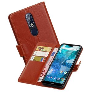 Zakelijke Bookstyle Hoesje voor Nokia 7.1 Bruin