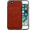 Staand Back Cover 1 Pasjes voor iPhone 8 / 7 Bruin