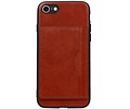 Staand Back Cover 1 Pasjes voor iPhone 8 / 7 Bruin