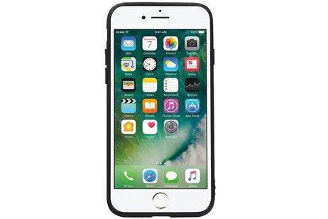 BAOHU Staand Back Cover met 1 Pasjeshouder Hoesje Geschikt voor iPhone 8 / 7 Bruin