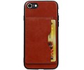 BAOHU Staand Back Cover met 1 Pasjeshouder Hoesje Geschikt voor iPhone 8 / 7 Bruin