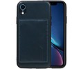 BAOHU Staand Back Cover met 1 Pasjeshouder Hoesje Geschikt voor iPhone XR Navy